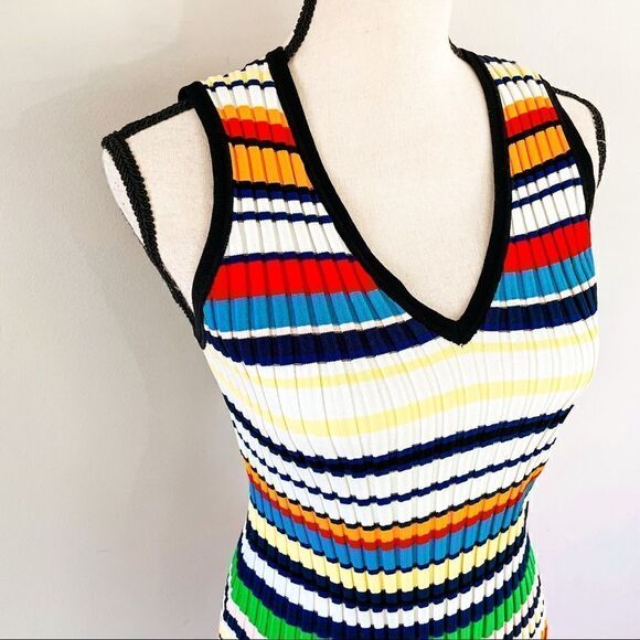 Milly Striped Vneck Dress  - Picture 5 of 11